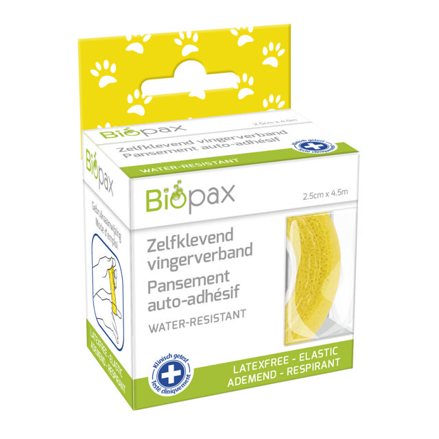 Biopax bande auto-adhésive doigts jaune design