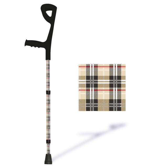 1 paire de béquilles tartan beige