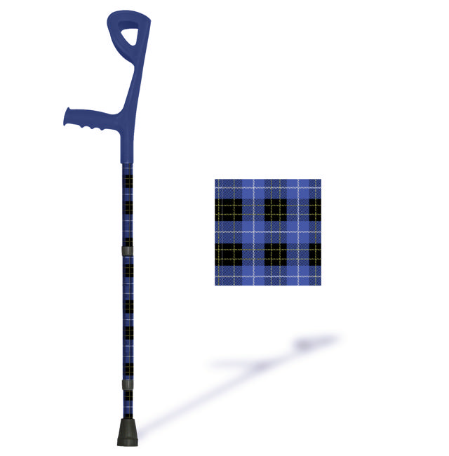 1 paire de béquilles tartan bleu