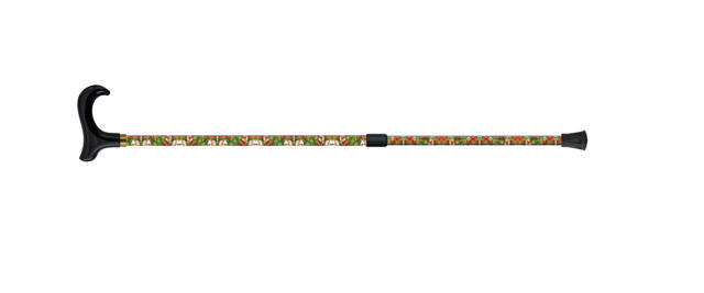 Canne de marche fleurs Poignée derby