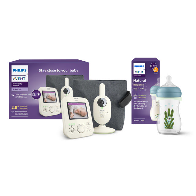 Babyphone Vidéo SCD882/26 + Natural 3.0 biberon 260 ml nighttime