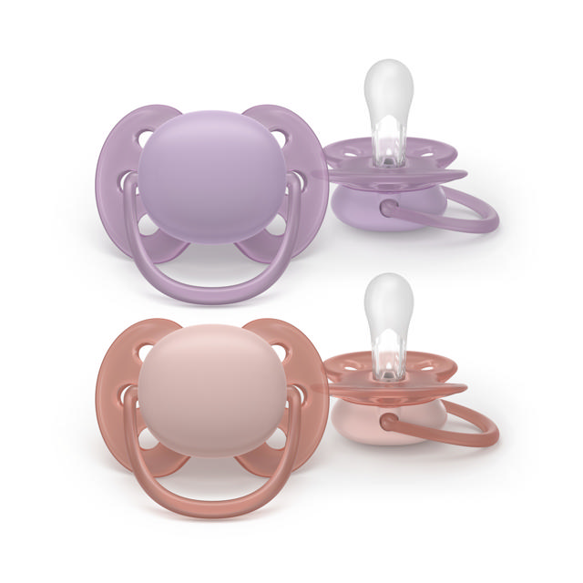 Sucette +6m Soft rose/lilas